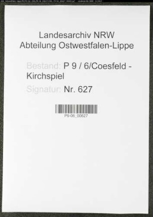 Sterberegister Standesamt Coesfeld-Kirchspiel oder Amt