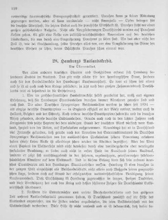 28. Hamburgs Auslandskredit
