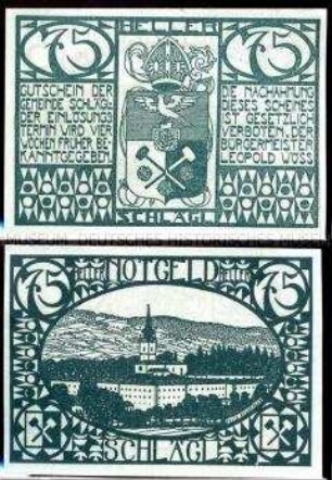 Schlägl, Oberösterreich 75 Heller