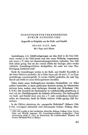Dorfstrukturveränderung durch Aussiedlung dargestellt an Beispielen aus der Kalk- und Osteifel