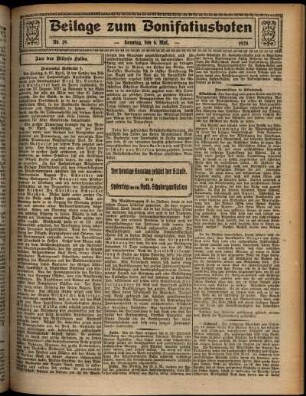Zweite Ausgabe vom Sonntag, den 06. Mai 1928.