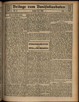 Zweite Ausgabe vom Sonntag, den 06. Mai 1928.