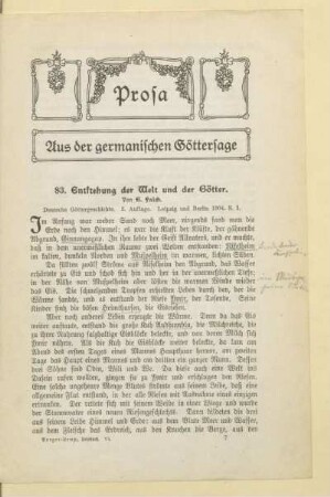 Aus der germanischen Göttersage