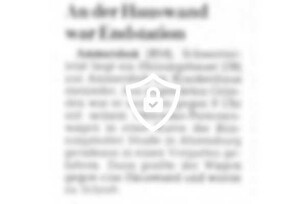 [Name maskiert] Hauswand war Endstation