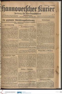 Hannoverscher Kurier : Hannoversches Tageblatt ; Morgenzeitung für Niedersachsen