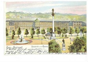 Schlossplatz und das Neue Schloss in Stuttgart