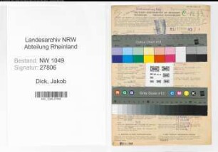Entnazifizierung Jakob Dick , geb. 09.02.1888 (Baumeister)