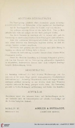 Auctions-Bedingungen / Besichtigung / Aufträge