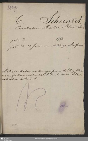 Nr. 250-251. Scheinert, Karl Emmanuel