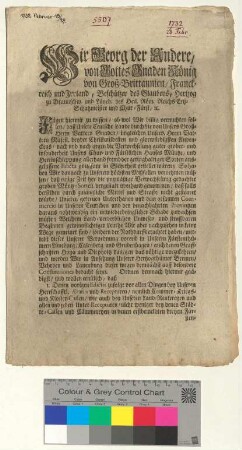 Münzedikt König Georgs II. (Großbritannien).