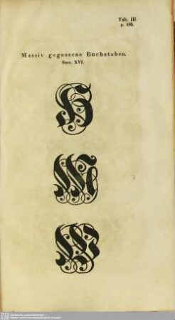 Tab.III. p.105 - Massiv gegossene Buchstaben