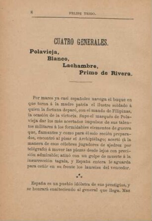 Cuatro generales. Polavieja, Blanco, Lachambre, Primo de Rivera