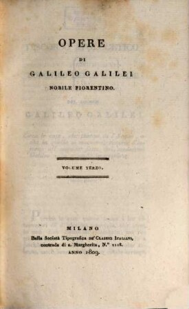 Opere di Galileo Galilei Nobile Fiorentino, 3