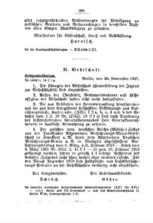 Wehrschule : [D. Allgemeine Angelegenheiten der Unterrichtsanstalten]