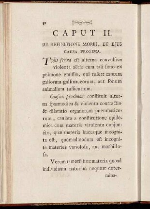 Caput II. De Definitione Morbi, Et Ejus Causa Proxima.