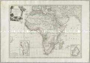 L'Afrique. Mit zwei Nebenkarten: Carte particuliere du Cap de Bonne Esperance; Carte particuliere de l'Isle de France