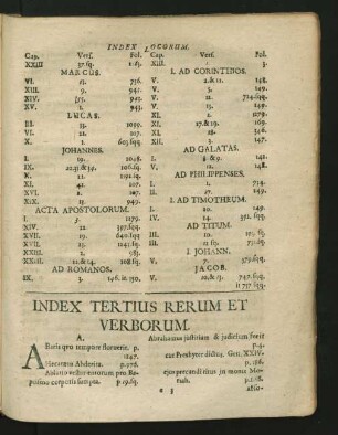 Index Tertius Rerum et Verborum