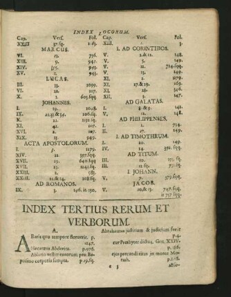 Index Tertius Rerum et Verborum