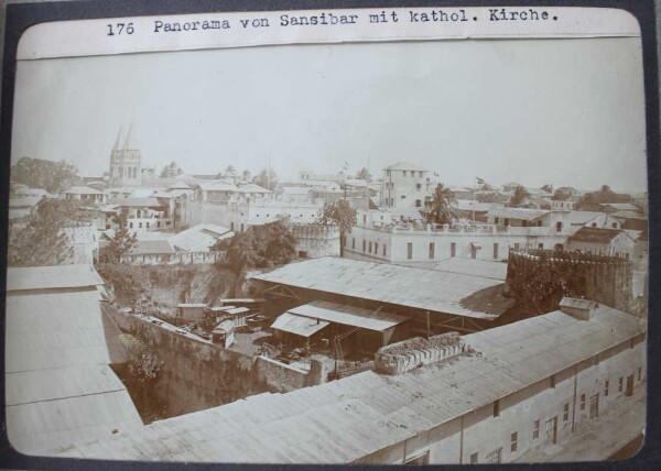 Panorama of Zanzibar with catholic church