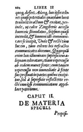 Caput II. De Materia Speculi