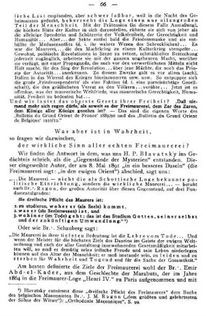 [...] der wirkliche Sinn aller echten Freimaurerei?