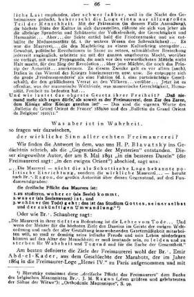 [...] der wirkliche Sinn aller echten Freimaurerei?