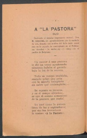 A "La Pastora" : Dúo