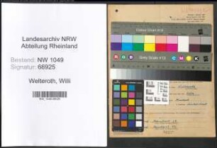 Entnazifizierung Willi Welteroth , geb. 17.08.1906 (Schreiner)