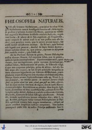 Philosophia Naturalis.