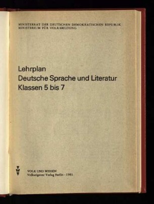 1981: Klassen 5 bis 7