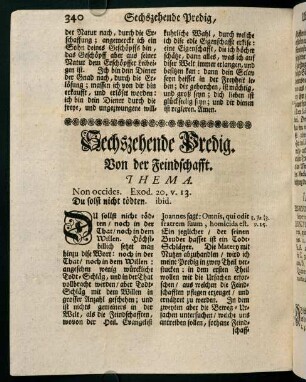 340-361, Sechszehende Predig. Von der Feindschafft