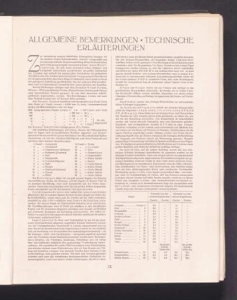 Allgemeine Bemerkungen und Technische Erläuterungen