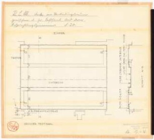 Reichsluftfahrtministerium, Berlin: Saalbau, Besprechungszimmer (Decke): Grundriss, Schnitt 1:20