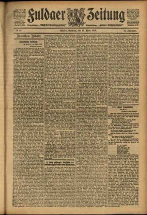 Zweite Ausgabe vom Samstag, den 21. April 1906.