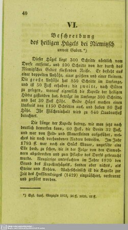 Beschreibung des heiligen Hügels bei Niemitzsch unweit Guben