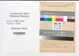 Entnazifizierung Alfred Matschke , geb. 01.12.1867 (Generaloberarzt)