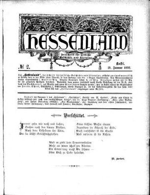 No. 2, 19. Januar 1892