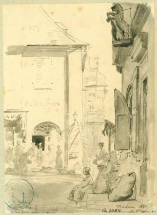 Weinheim Blick vom Marktplatz auf Deutschordenshaus