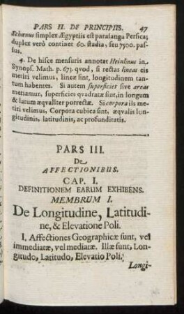 Pars III. De Affectionibus.
