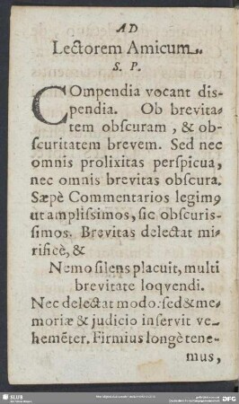 Ad Lectorem Amicum