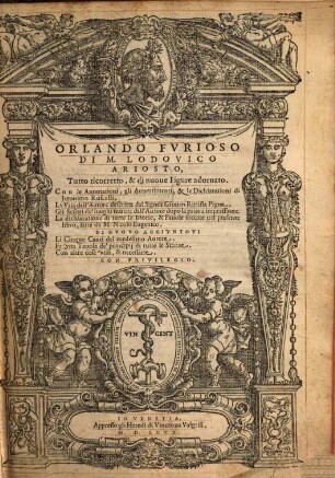 Orlando furioso : Tutte ricorretto e di nove figure adornato