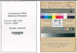 Entnazifizierung Gerhard Doerfer , geb. 15.05.1899 (Steiger)