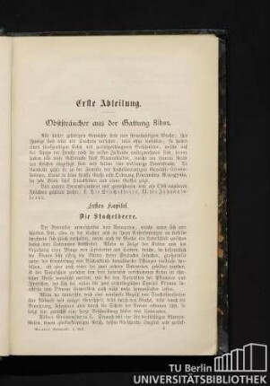 Erste Abteilung. Obststräucher aus der Gattung Ribes.