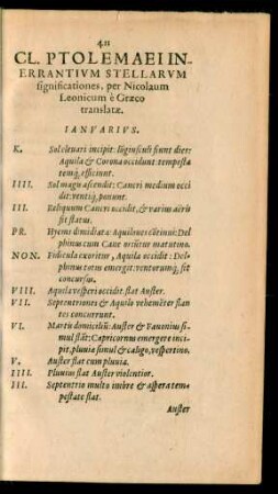 Cl. Ptolemaei In Errantium Stellarum significationes ...