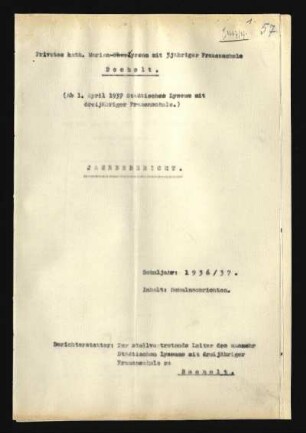 1936/37: Jahresbericht ... - 1936/37