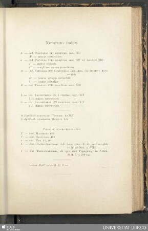 Notarum index
