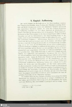 V. Kapitel: Auffassung