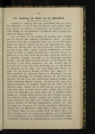 145. Hamburg, sein Hafen und der Zollanschluß.