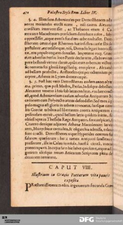 Caput VIII. Illustrium in Græcia Poetarum vita paucis exposita