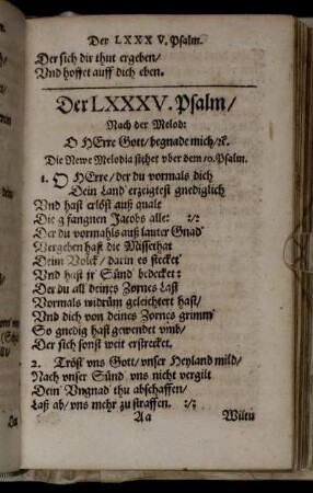 Der LXXXV. Psalm [-] Der LXXXVIIII. Psalm